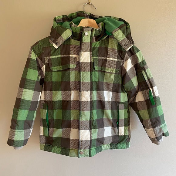 Mini Boden Kids Jacket 5-6 Green All Weather Force Lined Waterproof Snow Anorak - Picture 1 of 13